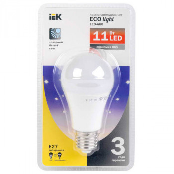 Лампа светодиодная A60 шар 11 Вт 1000 Лм 230 В 4000 К E27 ECOLIGHT