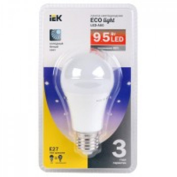 Лампа светодиодная A60 шар 9.5 Вт 806 Лм 230 В 4000 К E27 ECOLIGHT
