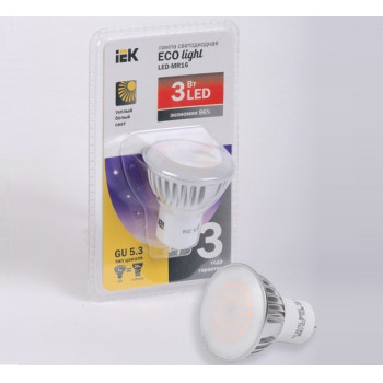 Лампа светодиодная MR16 софит 3 Вт 180 Лм 230 В 3000 К GU5.3 ECOLIGHT