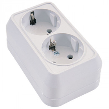 Розетка  2-я  с/з О/П  Makel (белый)